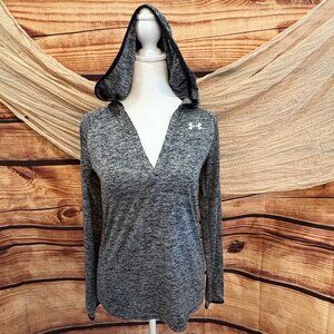 Under Armour Womens Black/White Lightweight Long Sleeve Hooded Top Size XS